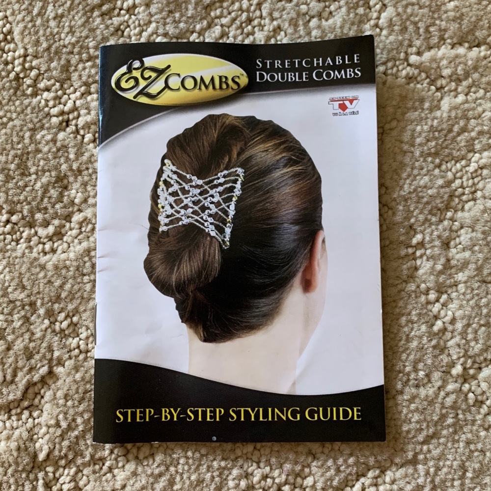 EZ Combs Beaded Stretchable Hair Clips Set of two